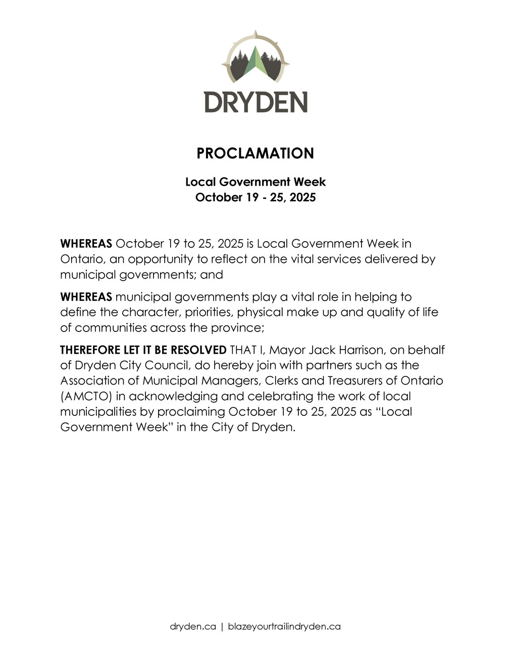 Image of Local Government Week Proclamation