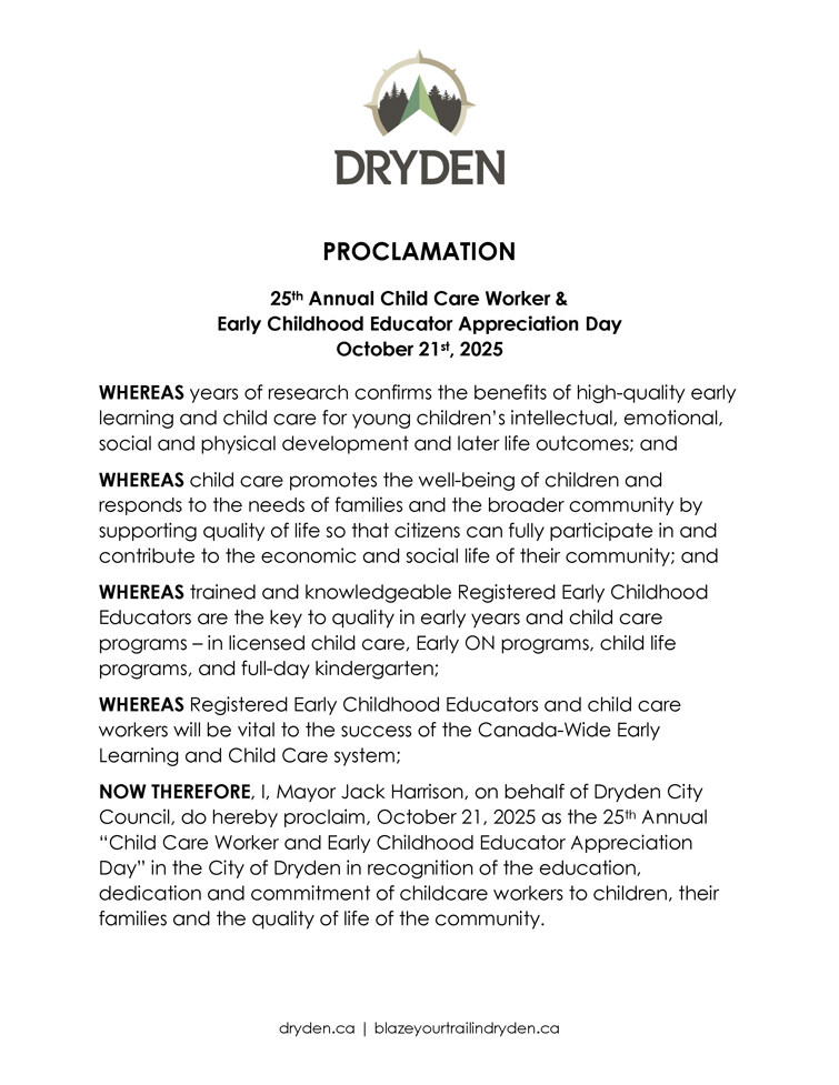 Image of Proclamation - 25th Annual Child Care Worker &  Early Childhood Educator Appreciation Day