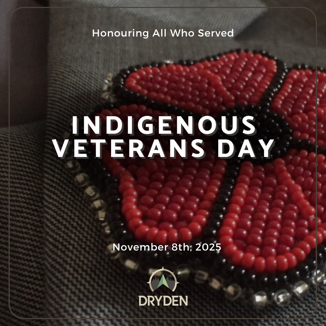 Beaded poppy on a lapel for National Indigenous Veterans Day.